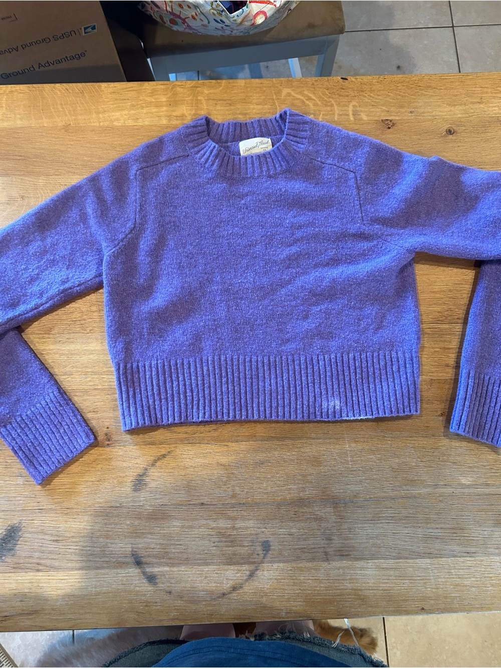 Universal Thread Lavender Crewneck Cropped Sweater